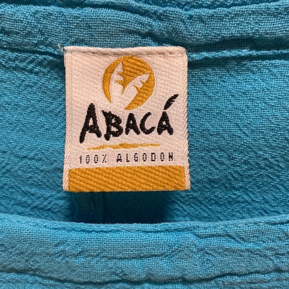 Summery cotton top - beautiful turquoise. Label says “3”, but it fits like an XL - Picture 2 of 5